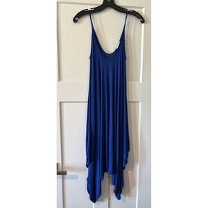 Rolla Costa Midi Dress Blue Sleeveless Draped Asymmetrical Hem Women’s Small